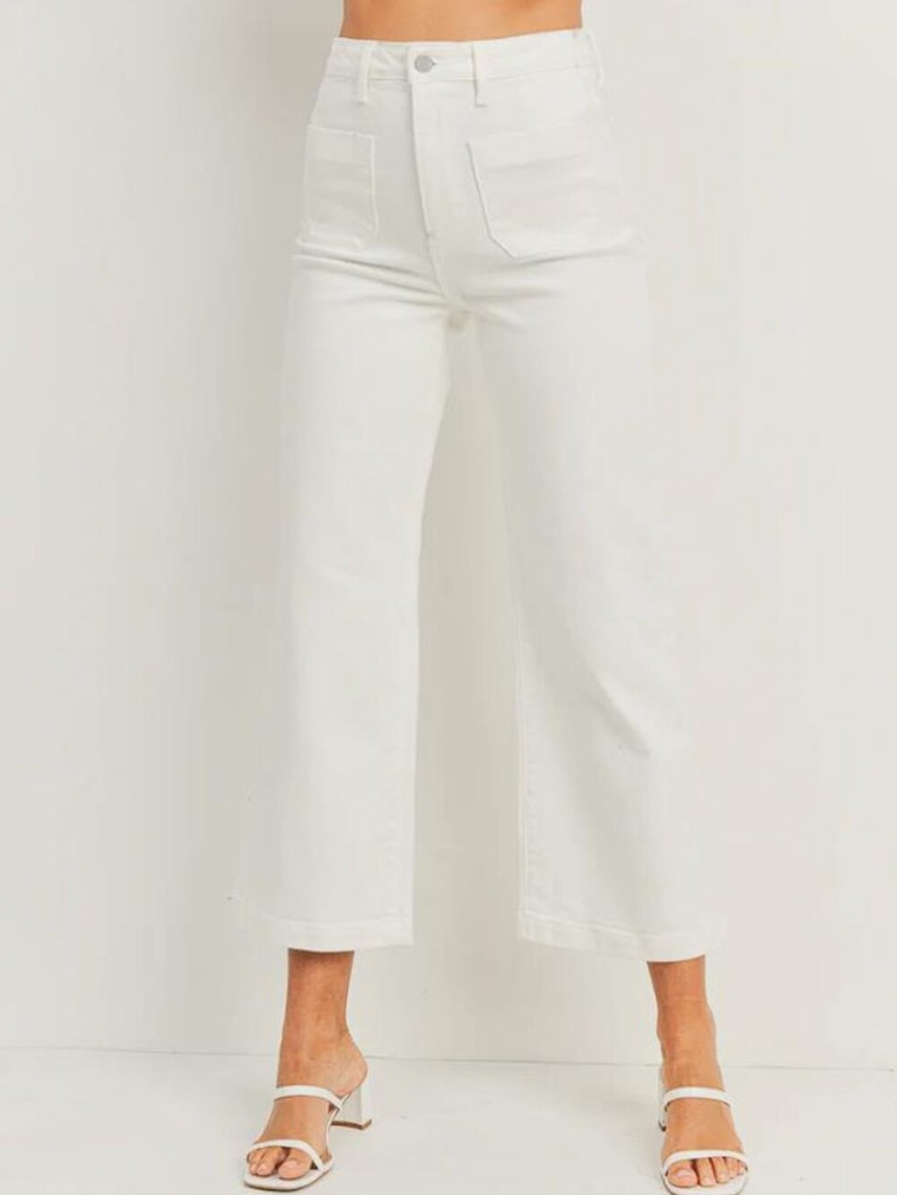 JUST BLACK DENIM Women's The Sailor Pocket Wide Leg Size 26 In Off White